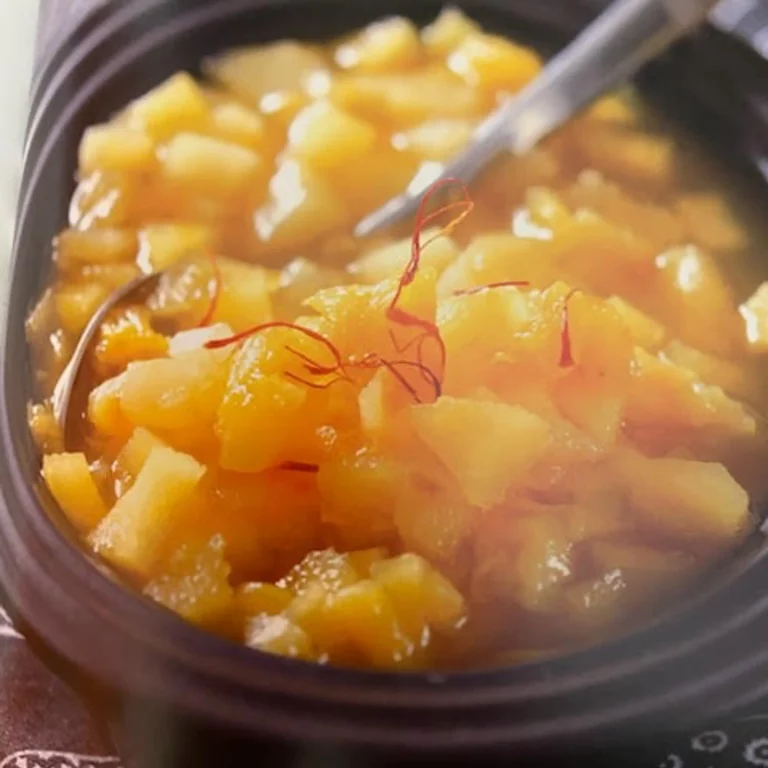 Méli mélo de fruits d’hiver au safran et jus de pommes