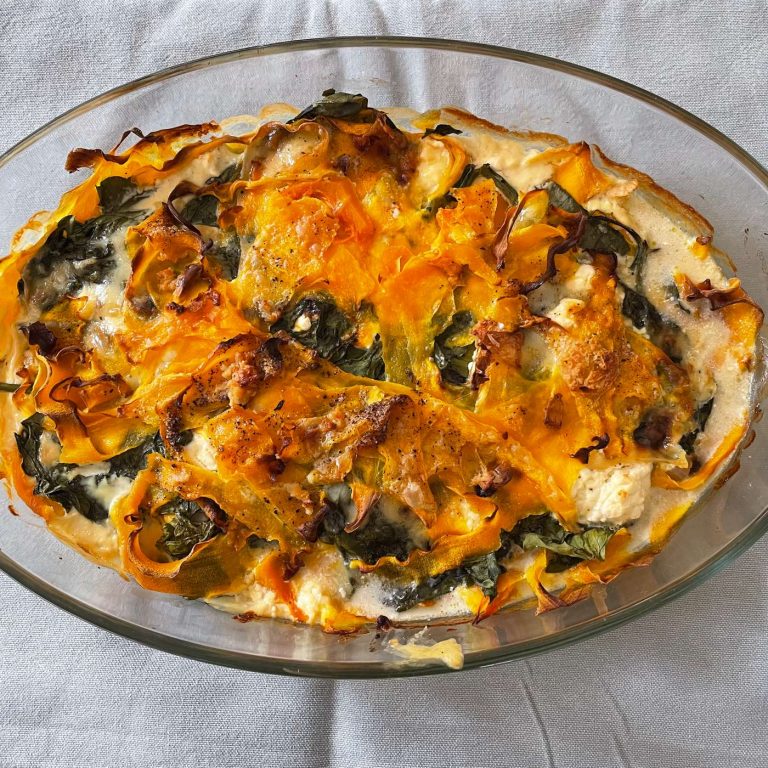 Gratin de butternut et épinards