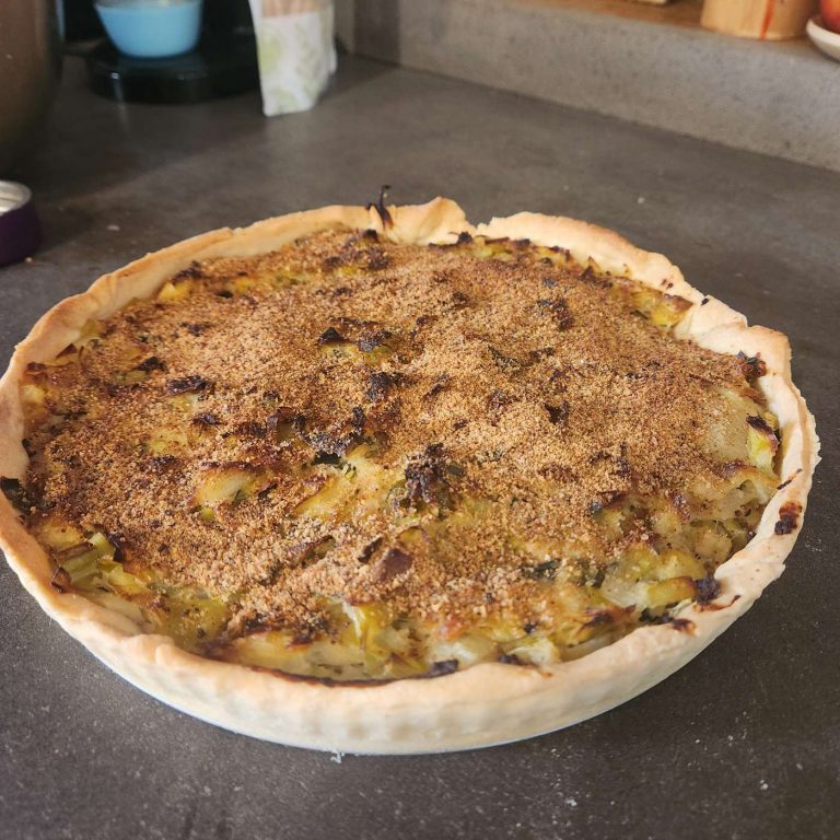Tarte poireaux oignons